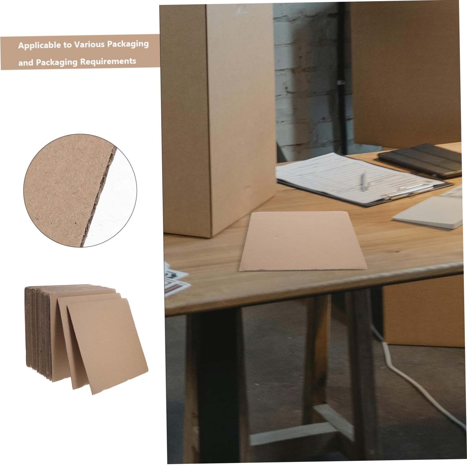 MAGICLULU 50piezas Placas de Cartón Ondulado para Embalaje Láminas de Cartón para Manualidades y Materiales de Embalaje para Proteger Artículos Cajas de Envío