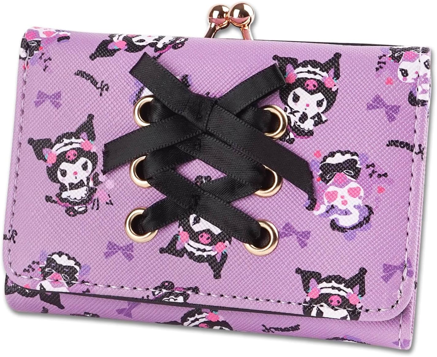 BelugaDesign アニメ財布 | かわいいかわいいコインポーチ 財布 ジッパー, パープル, Medium, パープルキャッ クロミ 財布