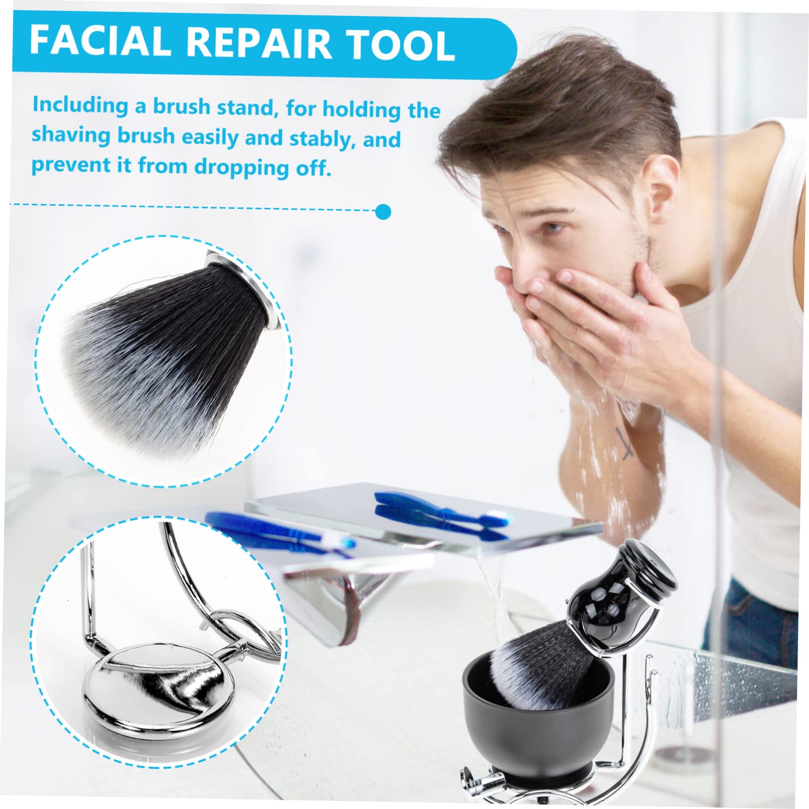 Barba Uomo Pennello per Barba per Baffi per Creare Schiuma Ricca e Densa