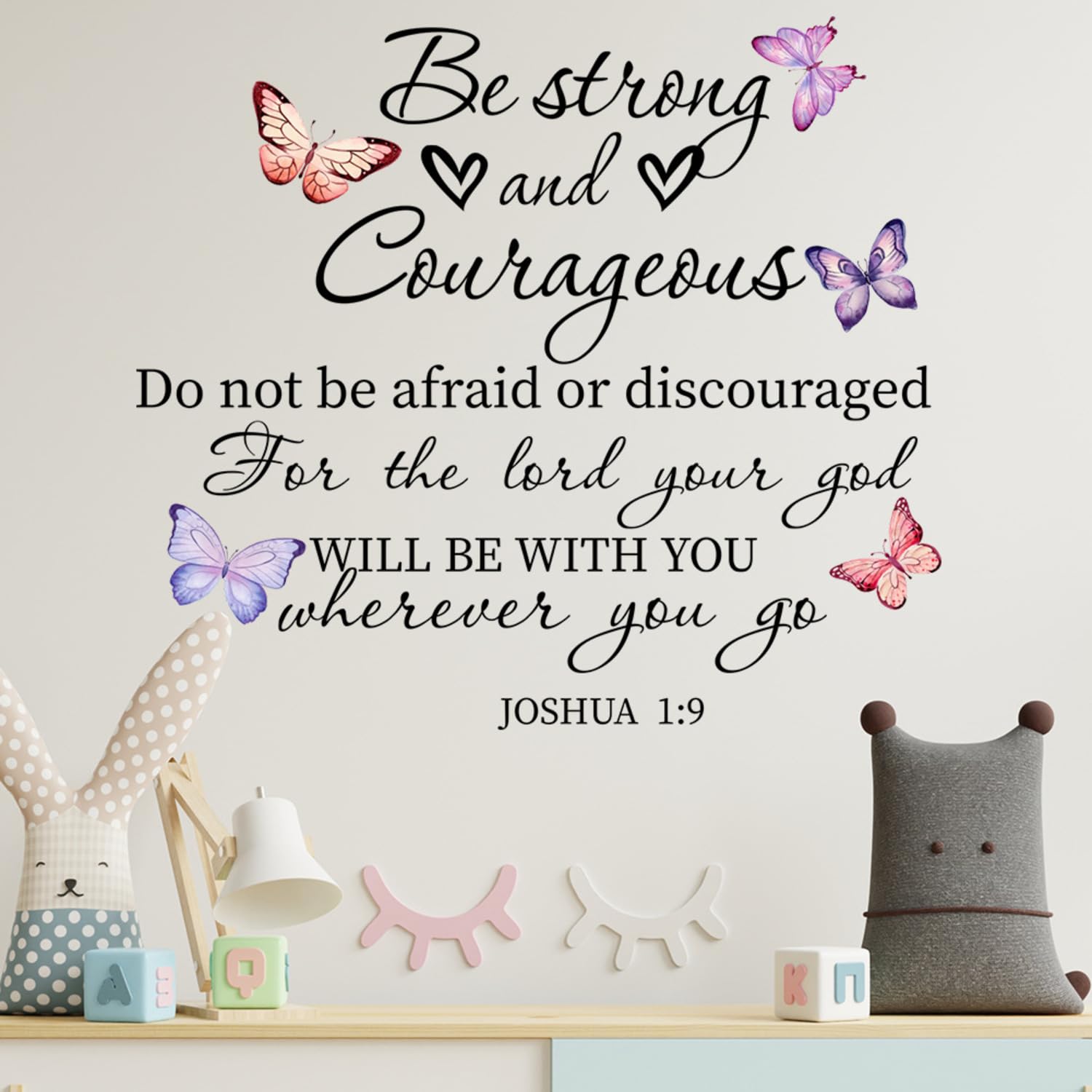 JAAMSO ROYALS Butterfly Bible Quote Wall Sticker 3D PVC Wall Decoration for Kids Room Decor (30CM x 60CM)-picture-19