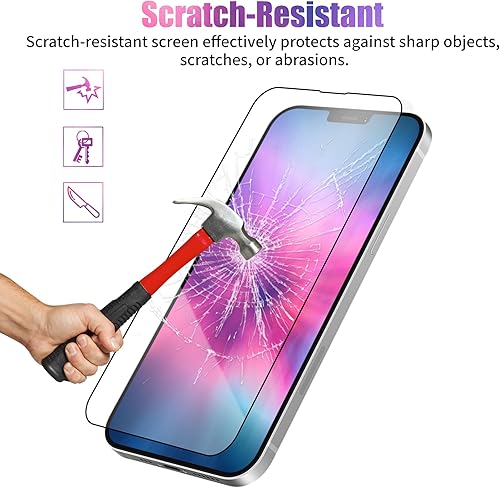 Miniatura 4 de Protector de pantalla de vidrio templado, paquete de 2 unidades, compatible con iPhone 14 Pro, 6.1 pulgadas