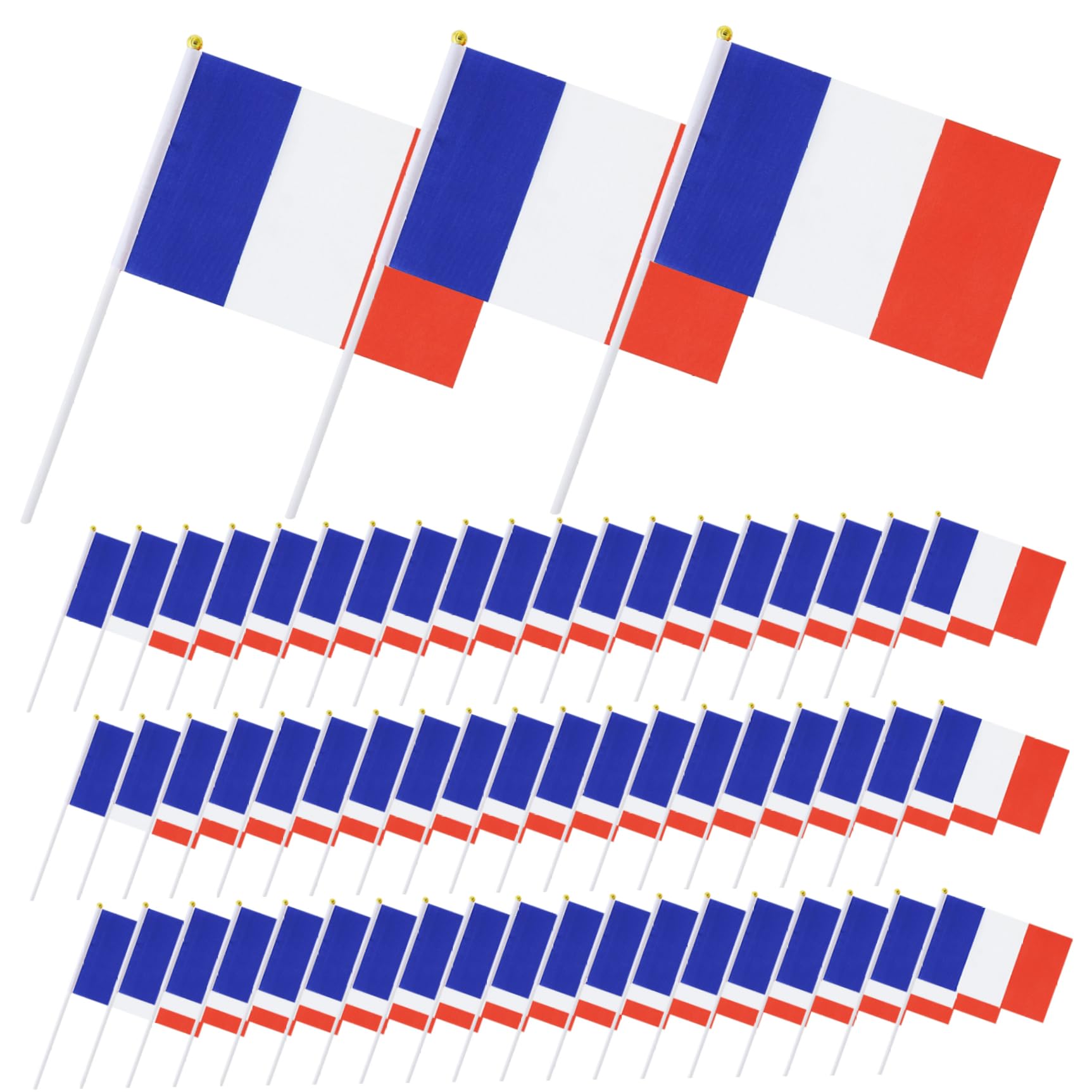 Lot De 100 Mini Drapeaux France Avec Bâton - Drapeaux Tricolores à Main Pour Événements Et Décoration