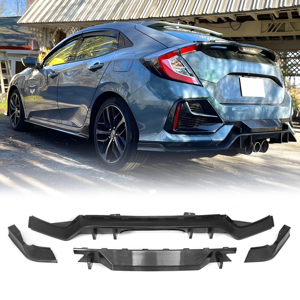 Rear Lower Bumper Diffuser Jdm Style With Dual Exhaust Tip Decor For Honda Civic