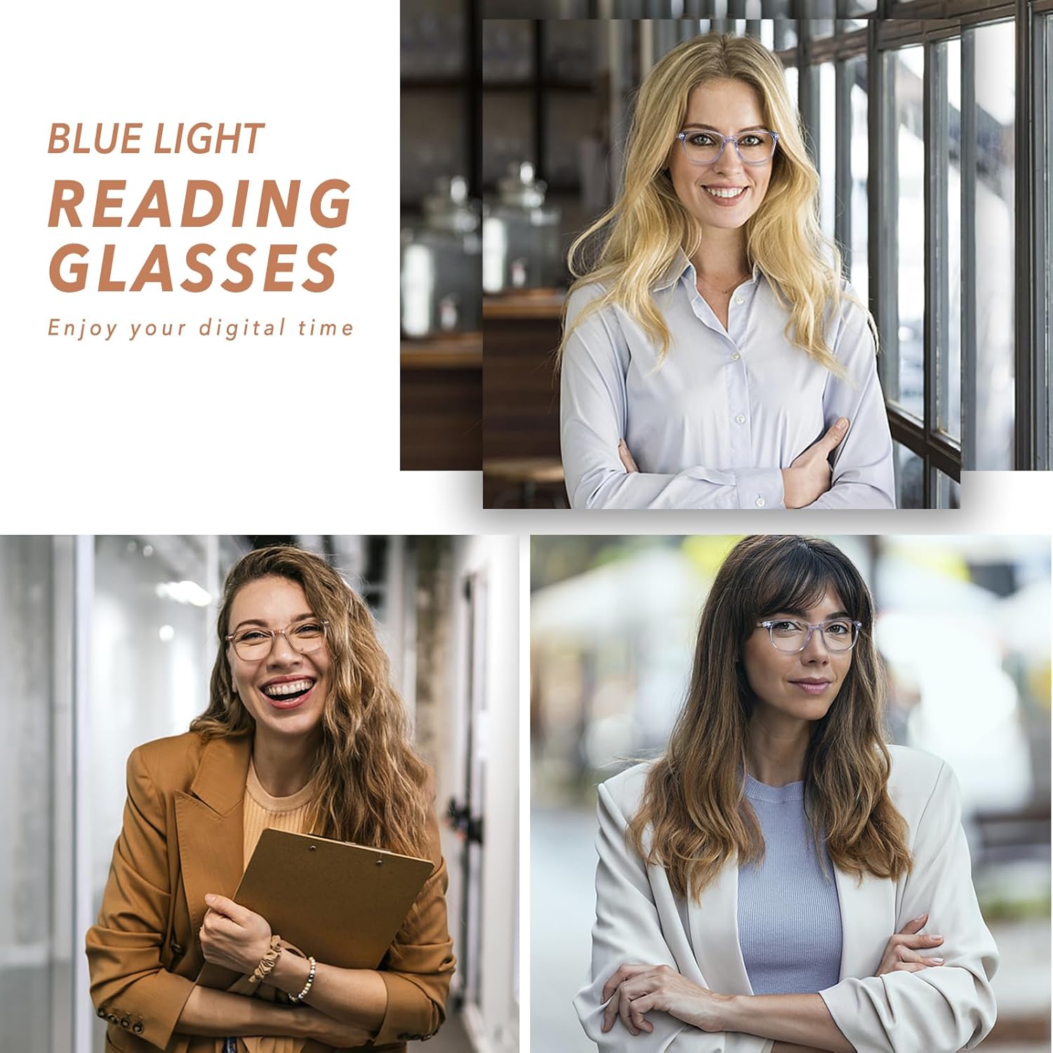 OPTOFENDY Bifocal Reading Glasses for Women, Blue Light Blocking Computer Readers with Spring Hinges, Retro Square Frame - Image 7