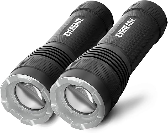 Eveready LED Torch, Super Bright Flashlight, Outdoor Lights and Camping, Pocket Torch, Pack of 2