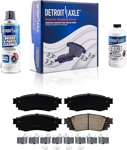 Miniatura 23 de Detroit Axle - Pastillas de Freno Zapatas de Freno para Honda Civic 1992-2000 1993 1994 1995 1996 1997 1998 1999 Pastillas de freno de cerámica