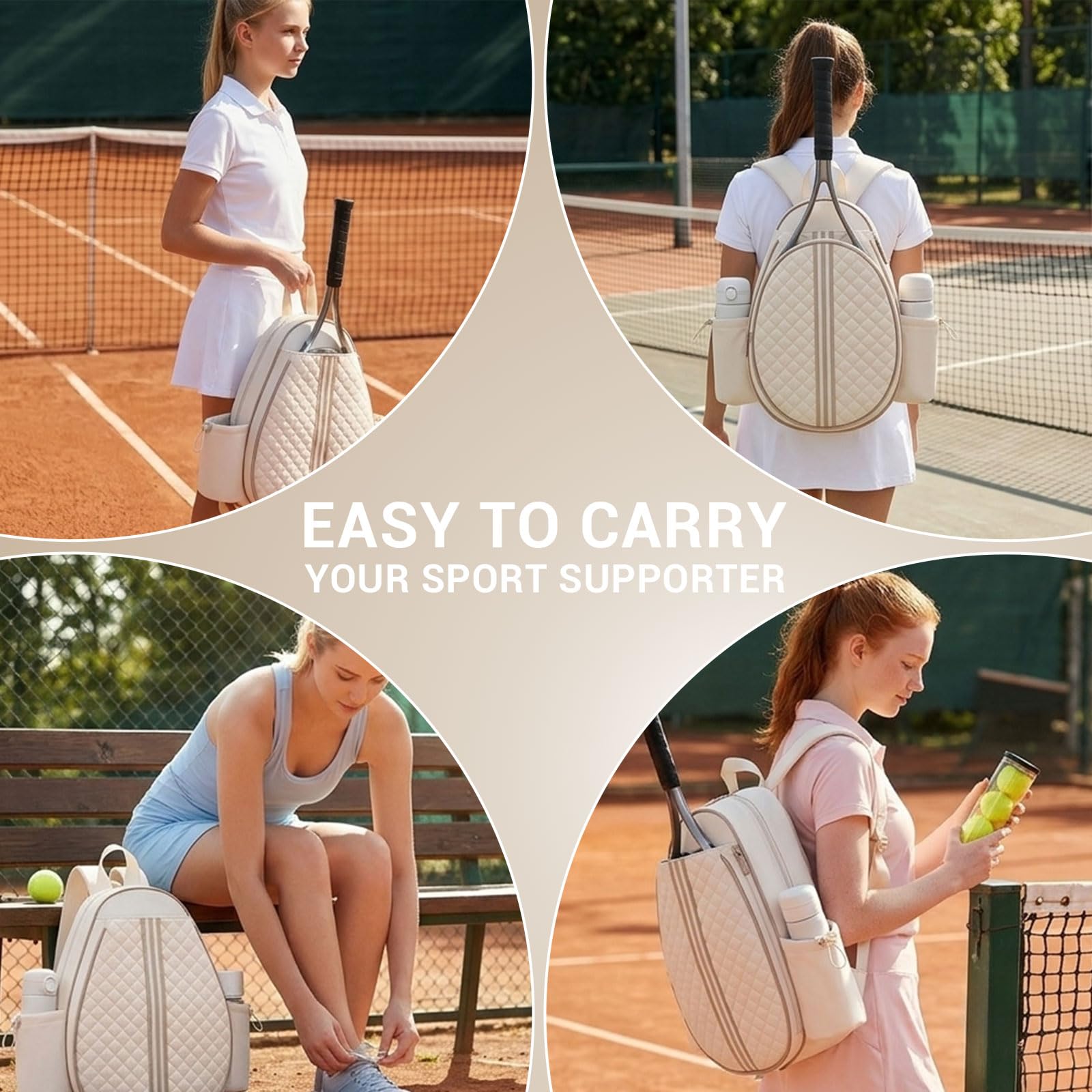 Tennisrucksack, Tennisrucksack Tennistasche, Unisex Tennistaschen für Damen Herren, Wasserdichter Tennis Rucksack für Tennisschläger Padel Tennis Badminton Tasche Sport Pickleball Tasche