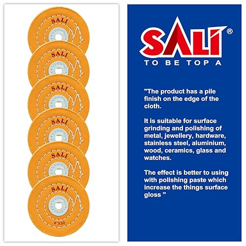Miniatura 9 de SALI Paquete de 6 ruedas de pulido para molinillo de banco, rueda de pulido de algodón blanco de 4 pulgadas (50 capas) para pulidora de