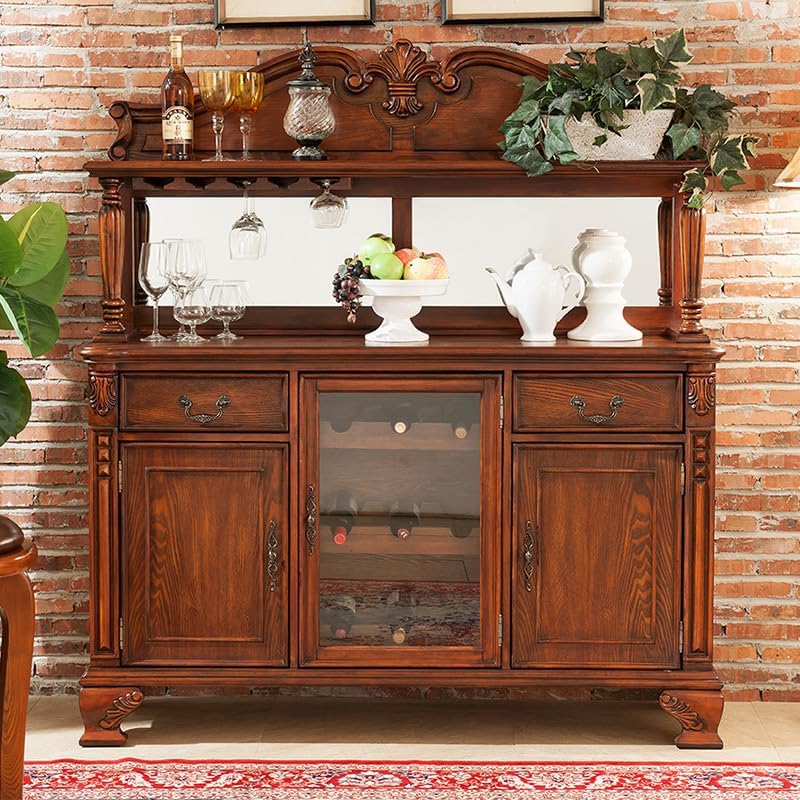 MIROOOO サイドボード キッチン 食器棚 無垢材 サイドボード 二層