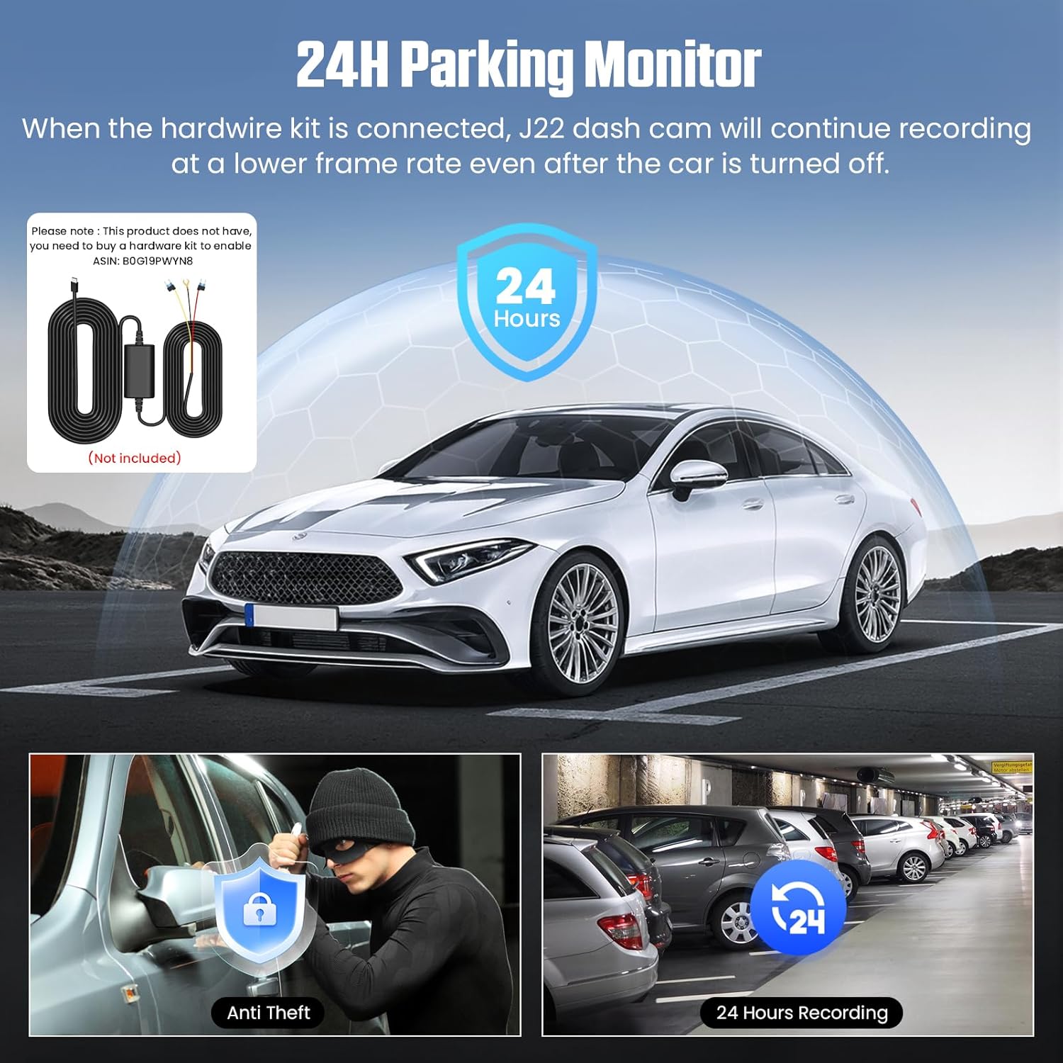 Dash Cam Front and Rear, 4K+1080P Dash Camera with 1.97" Display - Dashcam with 5GHz Wi-Fi APP Control 64GB Card 24H Parking Mode Night Vision Loop Recording WDR 170° Wide Angle G-Sensor Max 256GB