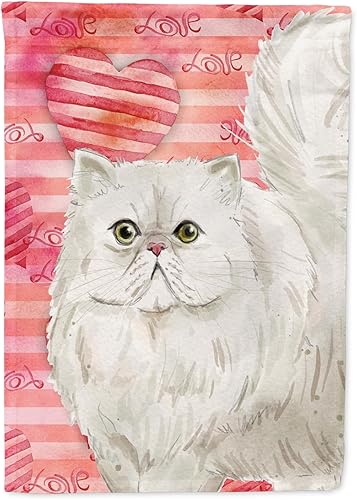 Caroline's Treasures CK3050GF - Bandera de jardín con diseño de gato persa, bandera roja para buzón, bandera decorativa para patio exterior, obras