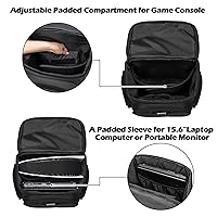 Vista 3 de Trunab Gaming Console Backpack Compatible with PS5PS4PS4 ProPS4 SlimXbox OneXbox One XXbox One S, Travel Carrying Bag with Multiple Pockets for 15.6