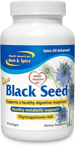 NORTH AMERICAN HERB & SPICE Aceite de semilla negra de 1000 mg – 90 unidades – Hígado, vesícula biliar y función intestinal – Salud cardíaca y