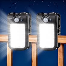Solar Light, Outdoor Clip, USB Rechargeable, Sensor Light, Solar, 60 LEDs, 3 Intelligent Modes, Motion Sensor, IP65 Waterproof, Solar Power, Automatic Lighting, Garden Light, Clip Light, Yards/Front
