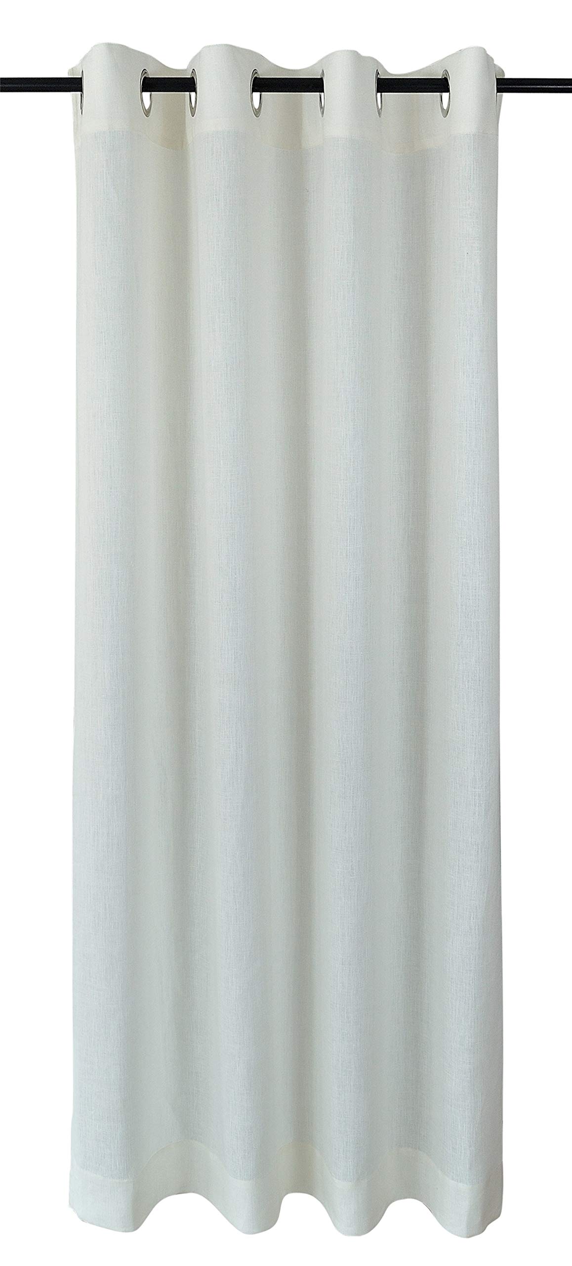 Kutti Ösenschal Metis 100% Leinen Blickdicht Vorhang Gardine Creme Breite 140 * Höhe 225 (1 Stück) cm