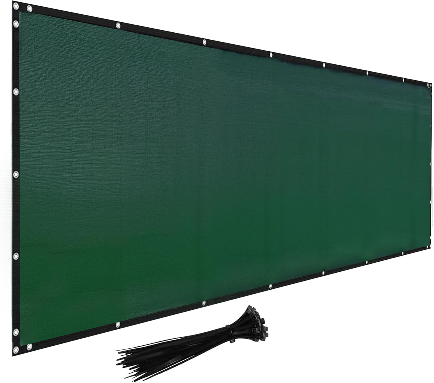 IDL Packaging Heavy-Duty 5' x 50' Privacy Fence Screen with Grommets, Black - 95% Visibility Blockage & Windscreen Cover with Weather-Resistant HDPE Weaving - Used for Chainlink and Mesh Fence