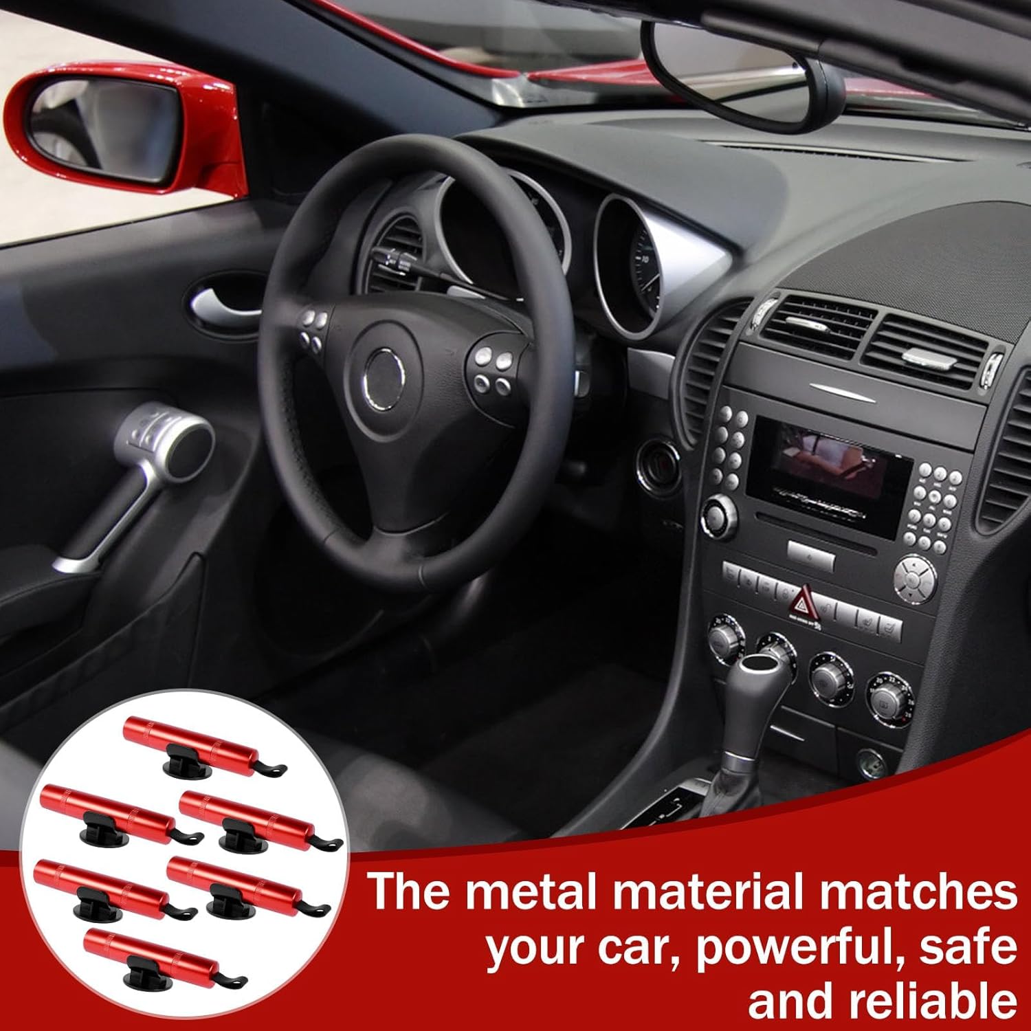 Car Safety Hammer: Compact Seat Belt Cutter, Emergency Window Breaker, Portable Glass Breaker Kit, Car Essentials