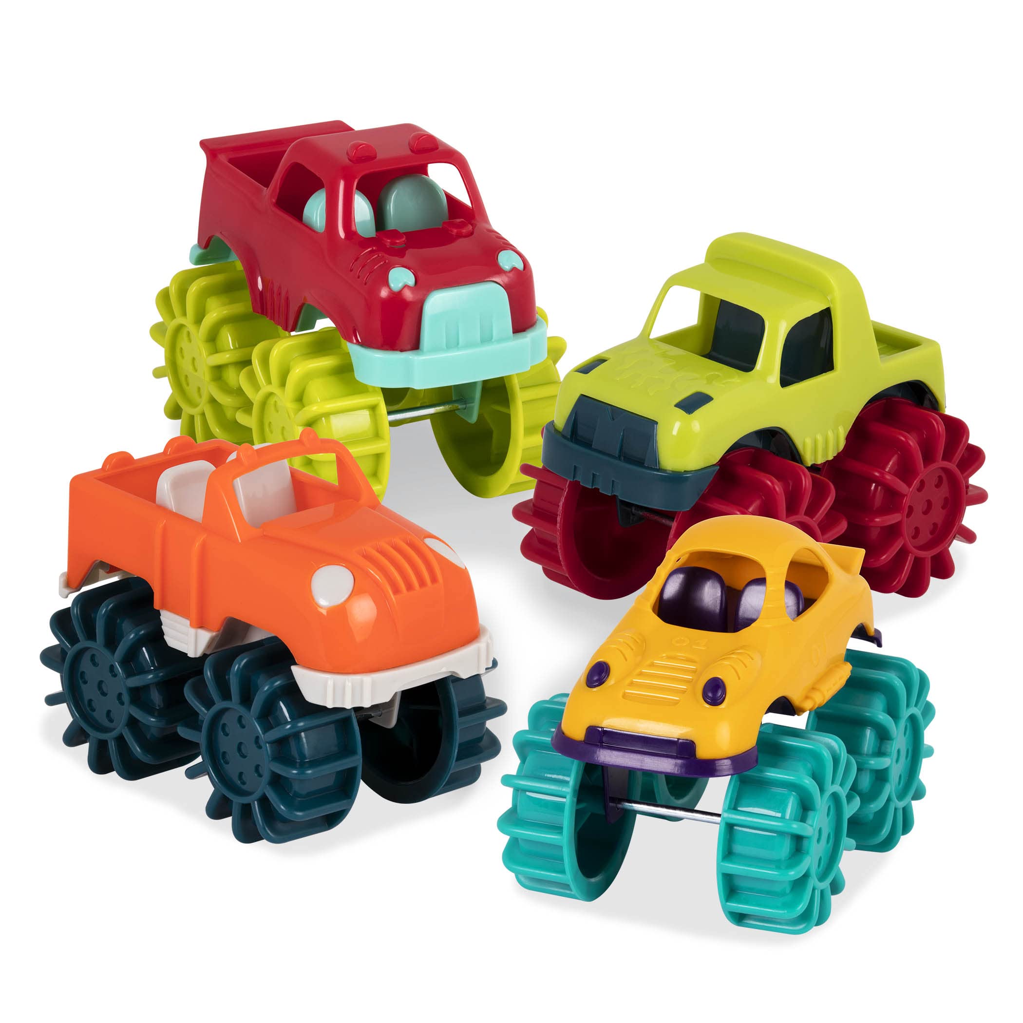 Battat, Mini camions Monstres avec Sac de Transport, Voitures-Jouets