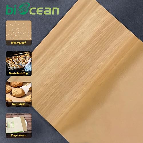 Miniatura 5 de BIOCEAN 200 hojas de papel de pergamino sin blanquear de 12 x 16 pulgadas precortadas y resistentes suministros de cocina planos para hornear, papel