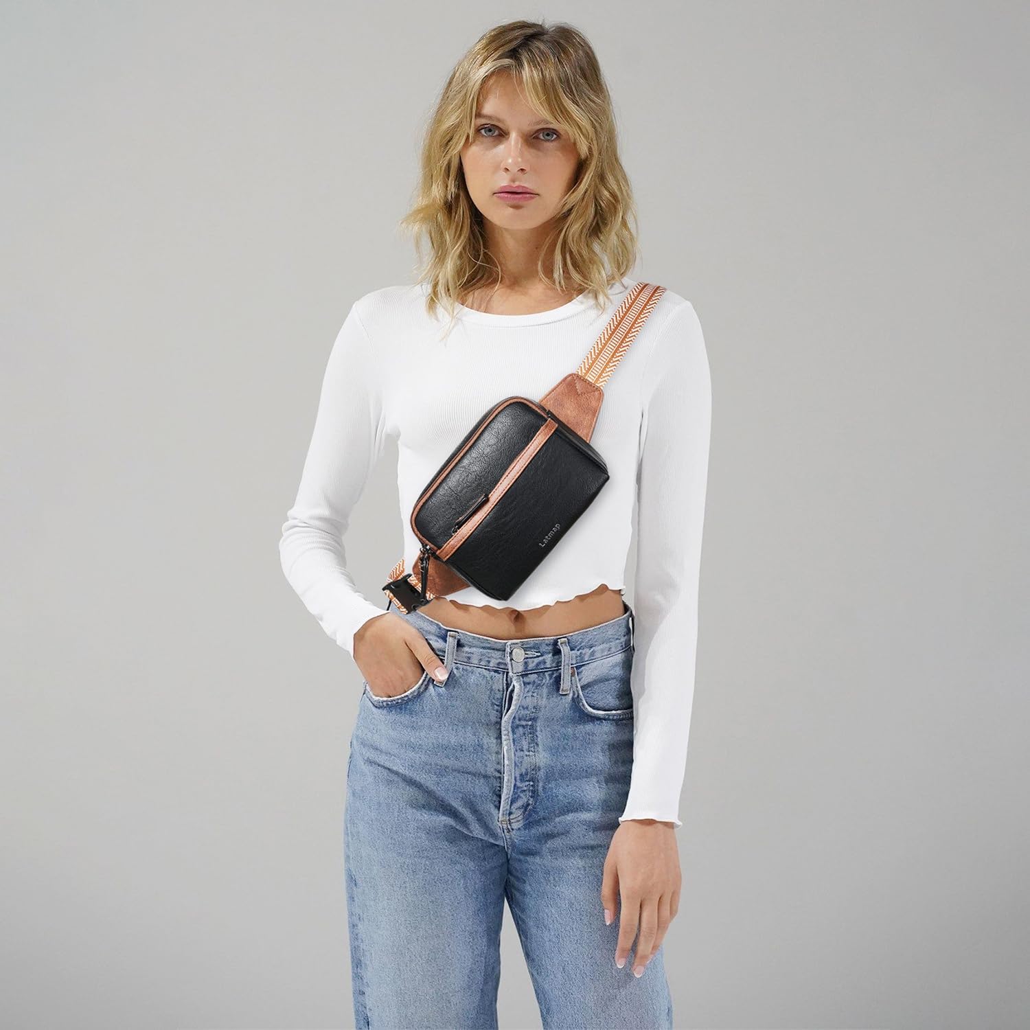 3L Fanny Packs Belt Bag for Women Small Everywhere Crossbody Bag Waist Packs Faux Leather Sling Chest Travel Purse - Image 3