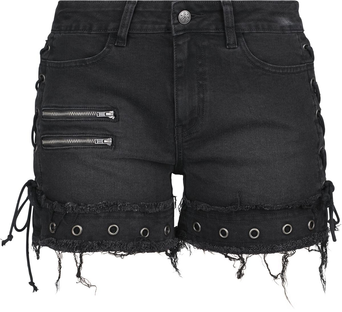 Rock Rebel by EMP Damen Schwarze Shorts mit seitlichen Schnürungen