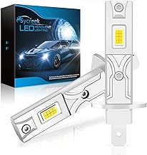 Sycreek H1 LED Bulbs, 30000LM 6500K Cool White 12 V LED H1 Headlight Lamps for Cars and Motorcycles, 600% Brightness, 1:1 Mini Plug-n-Play