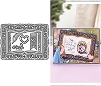 Vista 29 de DzIxY Hermosas flores con borde de encaje de corte de metal para kit de fabricación de tarjetas, juegos de troqueles de papel en relieve, plantillas