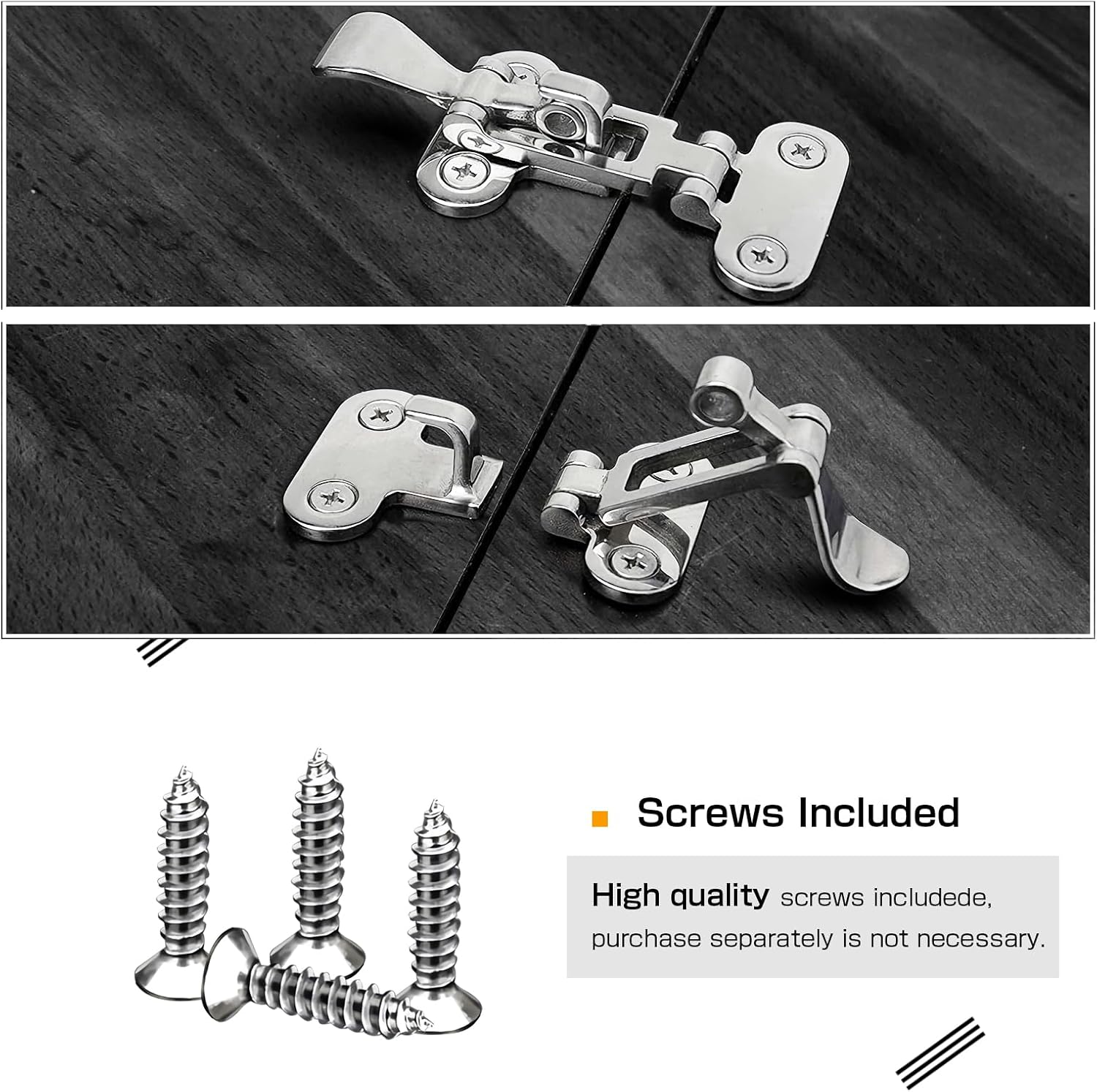 Atibin Heavy Steel Marine Latch Lockable Stainless Boat Lockable Latch Clamp Cabinet Anti Rattle Latch Hasp SUS316