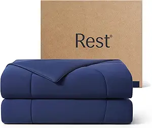 REST® Evercool® Cooling Comforter, King/Cali King, Blanket for Hot Sleepers, All Season Bedding to Keep Cool for Night Sweats, Breathable Lightweight Duvet, 106x90 Inches, Midnight Blue