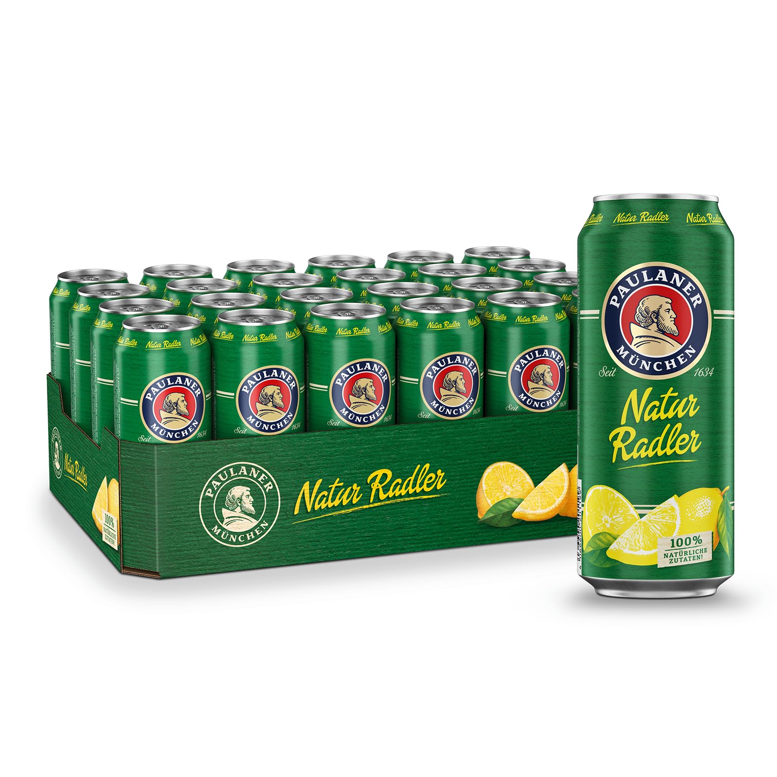 Paulaner Natur Radler•Biermischgetränk Münchner Hell-Zitronenlimonade•EINWEG(24x0,5l)