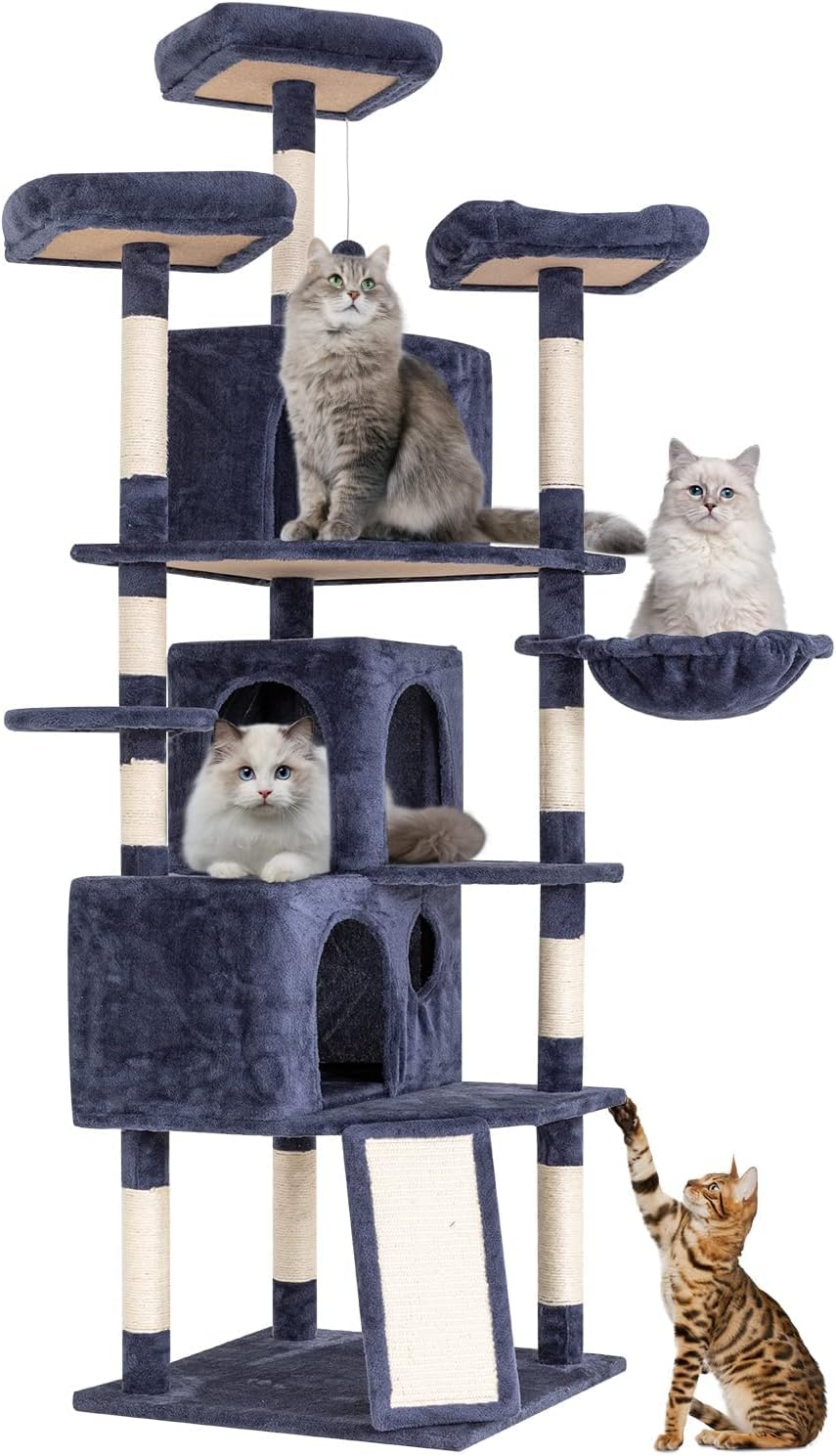 BestPet Cat Tree 72.8 inches XXL Large Cat Tower for Indoor Cats,MultiLevel Cat
