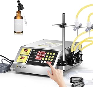 Liquid Filling Machine 22 oz/min Peristaltic Pump Bottle Filling Machine Automatic Bottle Filler Machine Digital Control for Wine Cosmetic Oil Beverage Lotion Essential Oil (Double Nozzle)