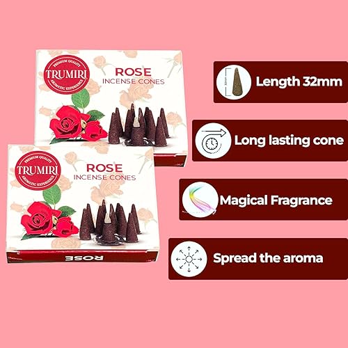 Miniatura 5 de Conos de incienso de rosas  Total de 20 conos de incienso  Paquete doble de 10 conos de insencia  Conos de incienso perfumados  aromas de incienso