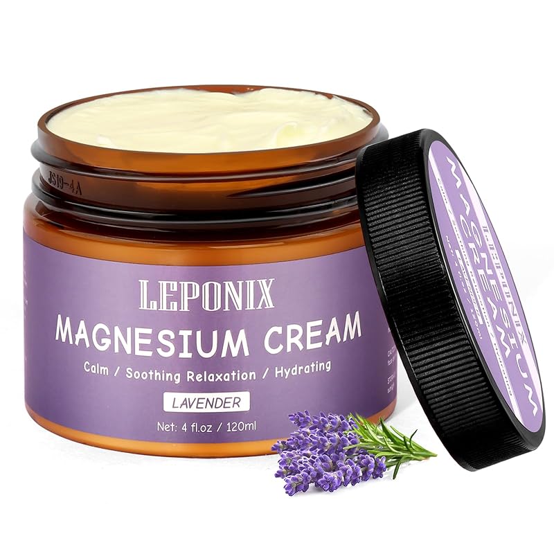 Loção corporal com magnésio LEPONIX, fragrância de lavanda, 120 mL