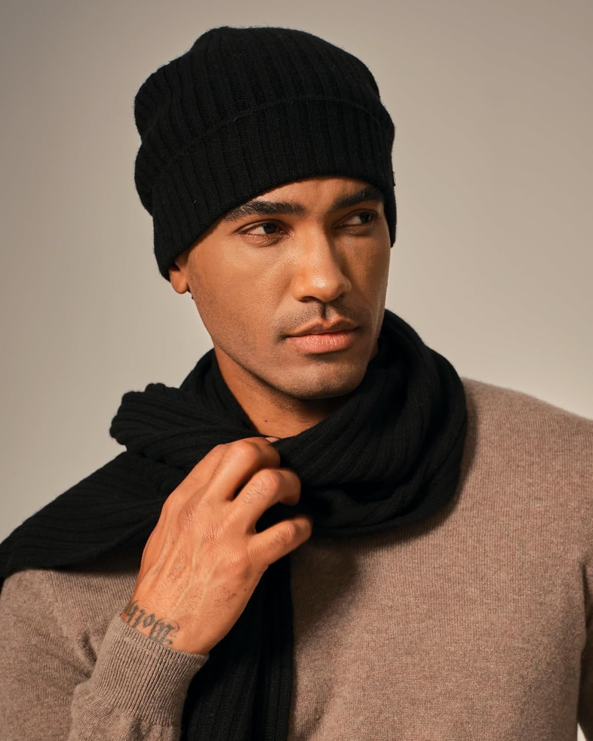 KVSS 100% Pure Cashmere Beanie for Women & Men Knit Winter Hat Cuff Rib Cap | Luxury from Inner Mongolia - Image 2