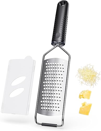 Rallador de queso con mano, ralladores gruesos para cocina, 12 pulgadas, negro