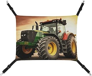 Canvas Tractor Theme Printed Pet Hammock, Pet Bed Hanging Cat and Dog Bed, Four-Season Breathable Pet Supplies