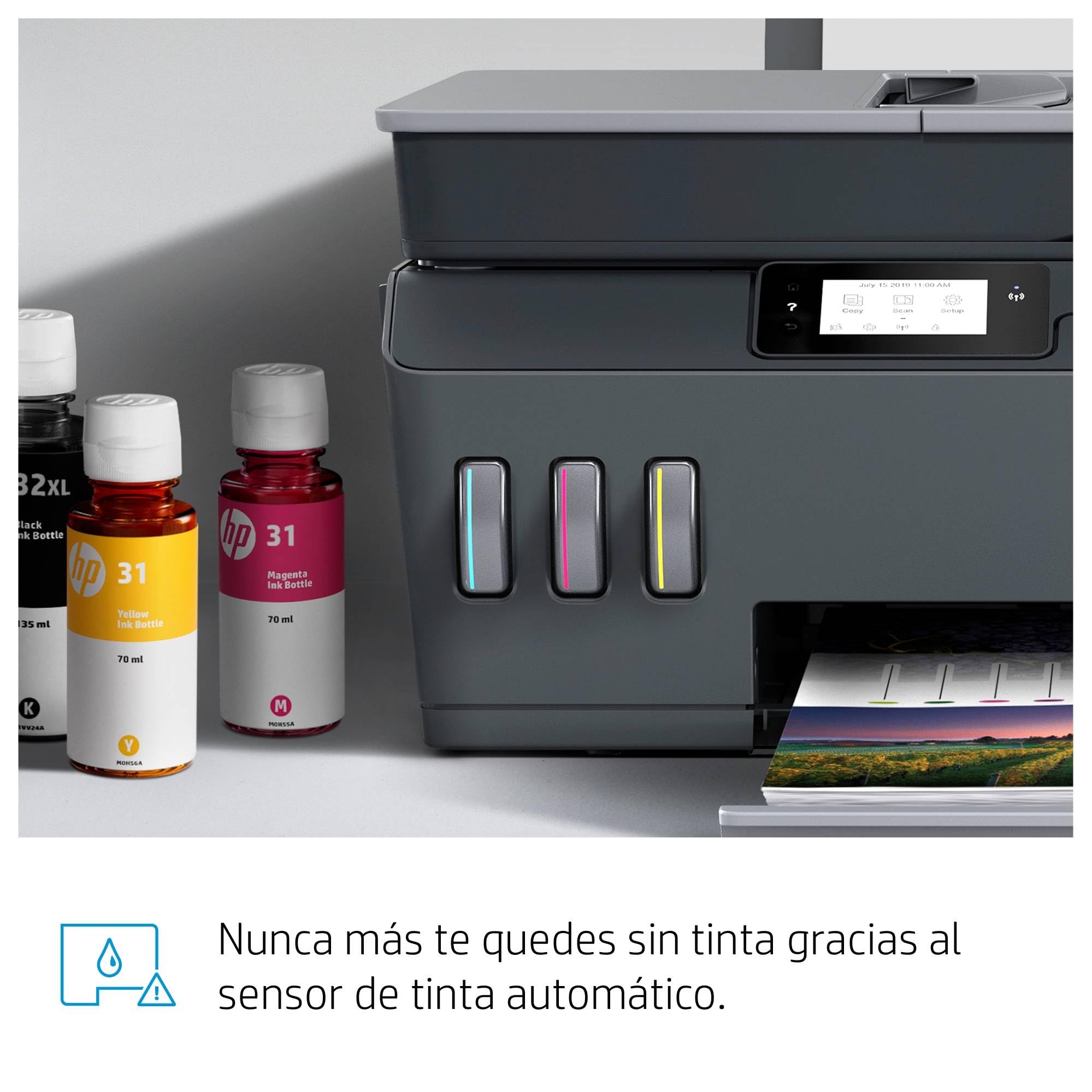 HP Smart Tank Plus 655 Y0F74A - Impresora A4 Multifunción con Deposito de Tinta Recargable, Impresión a Color, Escaner, Copiadora, Fax, Wi-Fi, Smart App, Negro
