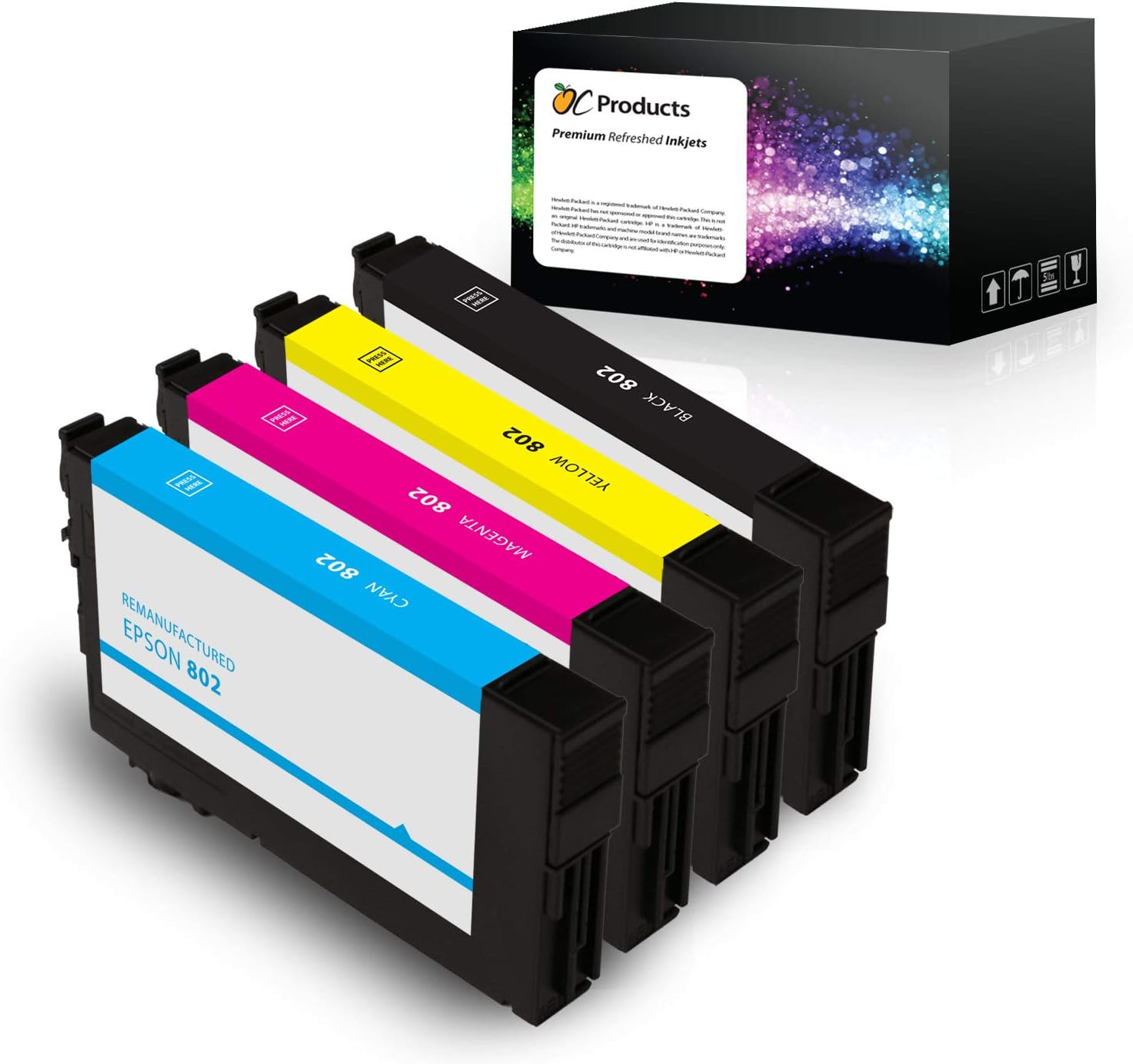 OCProductsRemanufactured Ink Cartridge Replacement for Epson WF-4720 ( Black,Cyan,Magenta,Yellow , 4-pack)