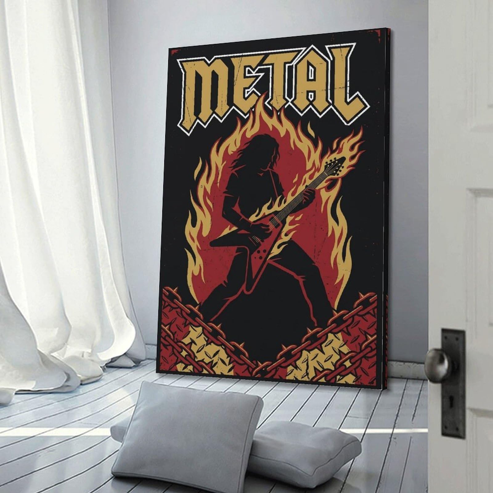 OKNGB Poster decorativo da parete su tela, motivo: chitarrista heavy metal hard rock rock classico (40 x 60 cm)