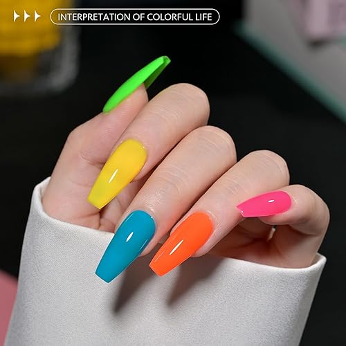 Miniatura 32 de GAOY Juego de 23 esmaltes de uñas de gel, colores otoñales, marrón, rojo, verde, purpurina, kit de uñas de gel de curado con luz UV, capa superior