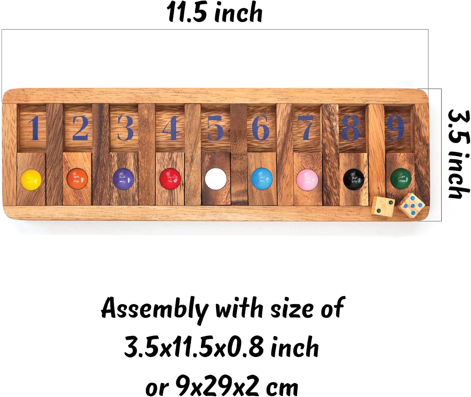 Shut The Box Board Games Wooden with Math Board Games Kids Player Wooden Box of Brain Teaser Puzzles for Family Educational Board Games and Get Fun on Game to Teach Kids to Count on Math