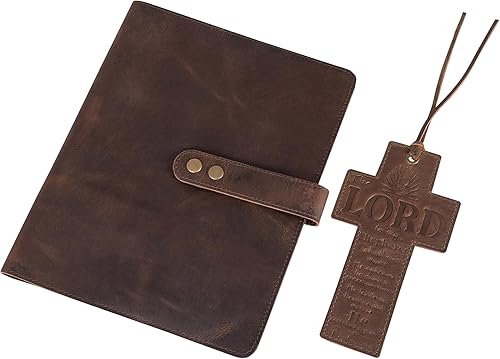 Funda de cuero para la Biblia para hombres, funda de cuero grande para la Biblia para mujeres, bolsa de la Biblia para hombre, funda para libros,