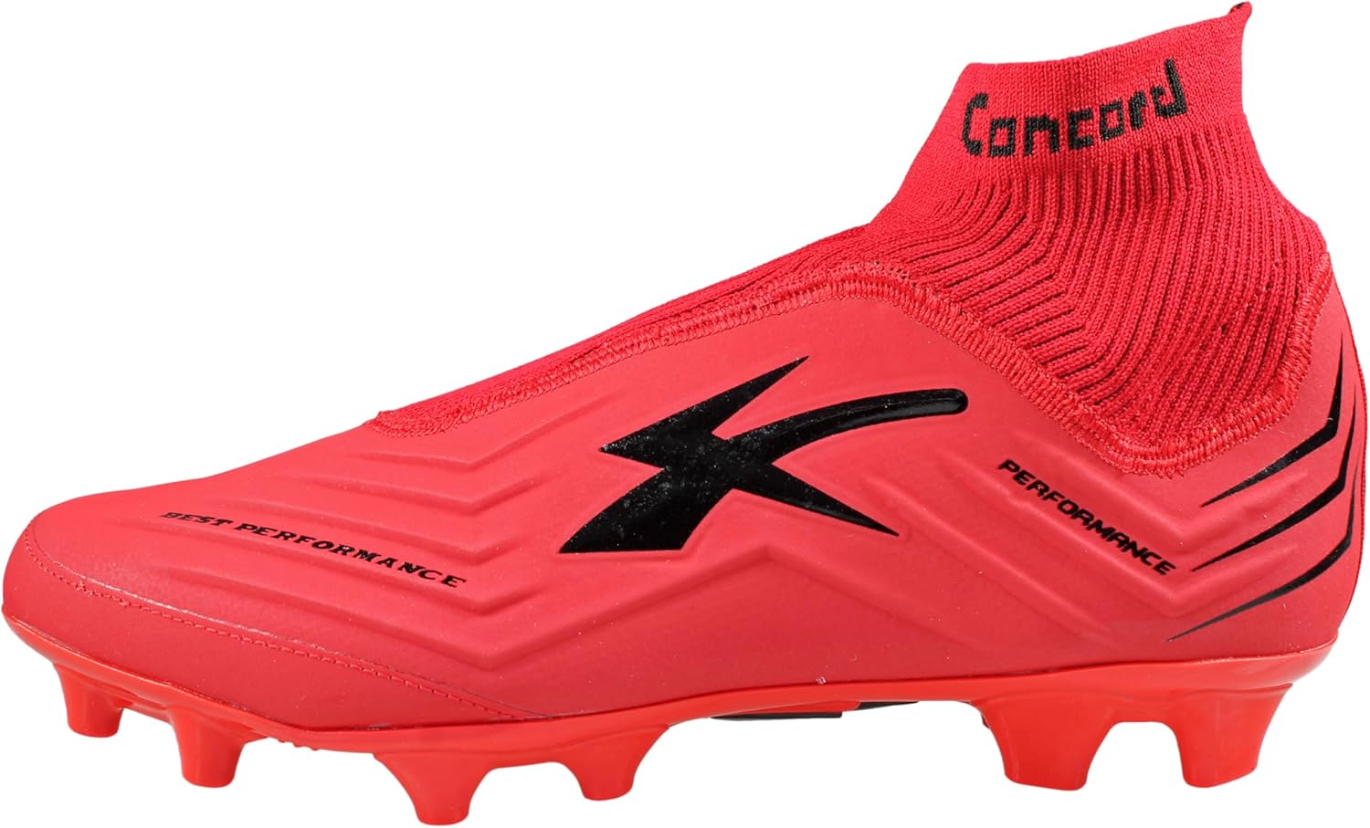 Generic Concord Men's Soccer Cleats Laceless Style S178GC Color Red