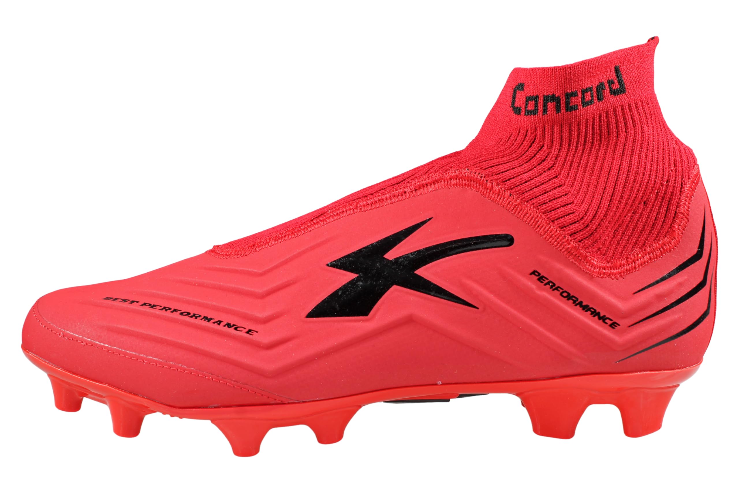 Concord Men's Soccer Cleats Laceless Style S178GC Color Red (Red, US Footwear Size System, Adult, Men, Numeric, Medium, 9.5)