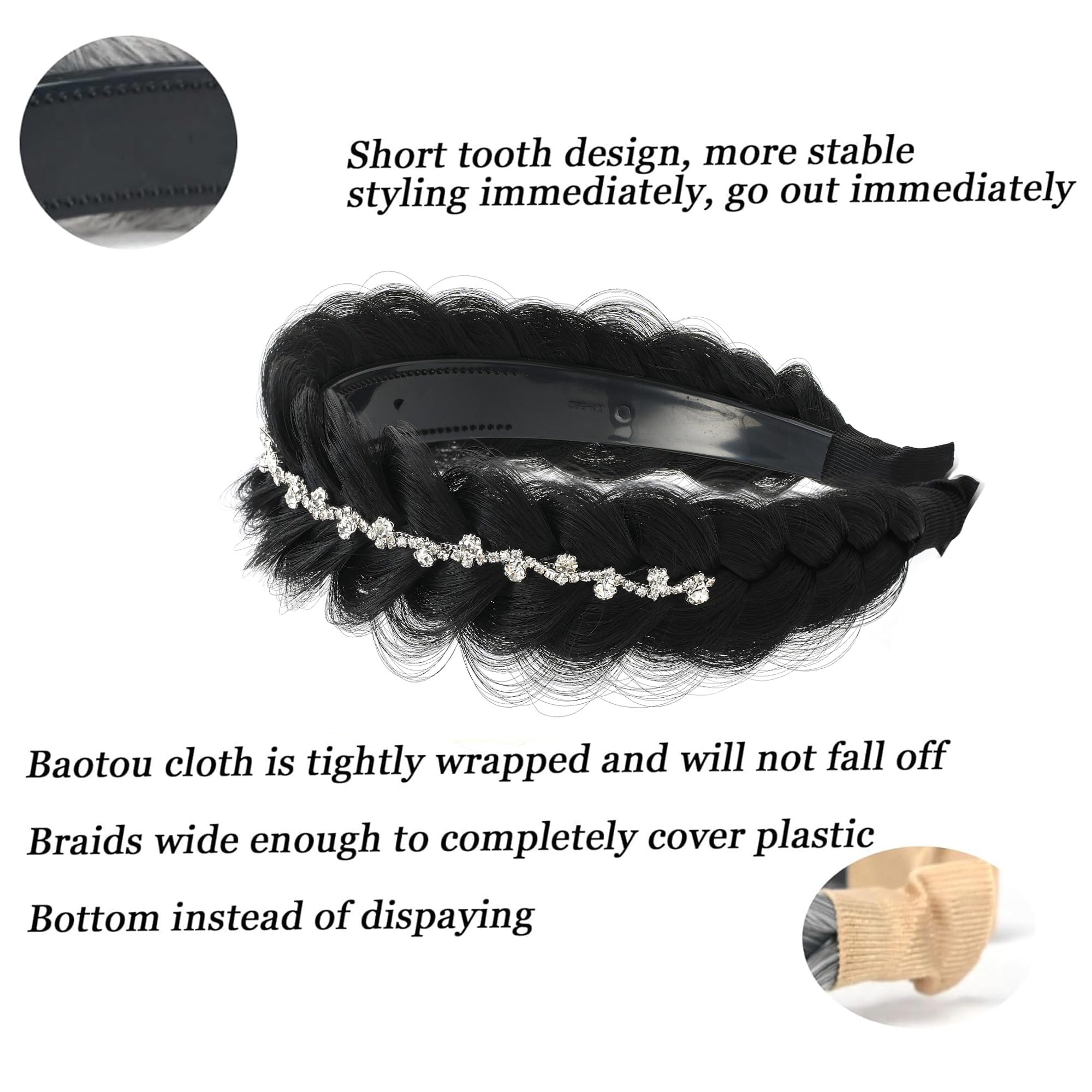 Amazon.com : STHEJFB Wide Fishtail Braid Braided Headband  display picture 1