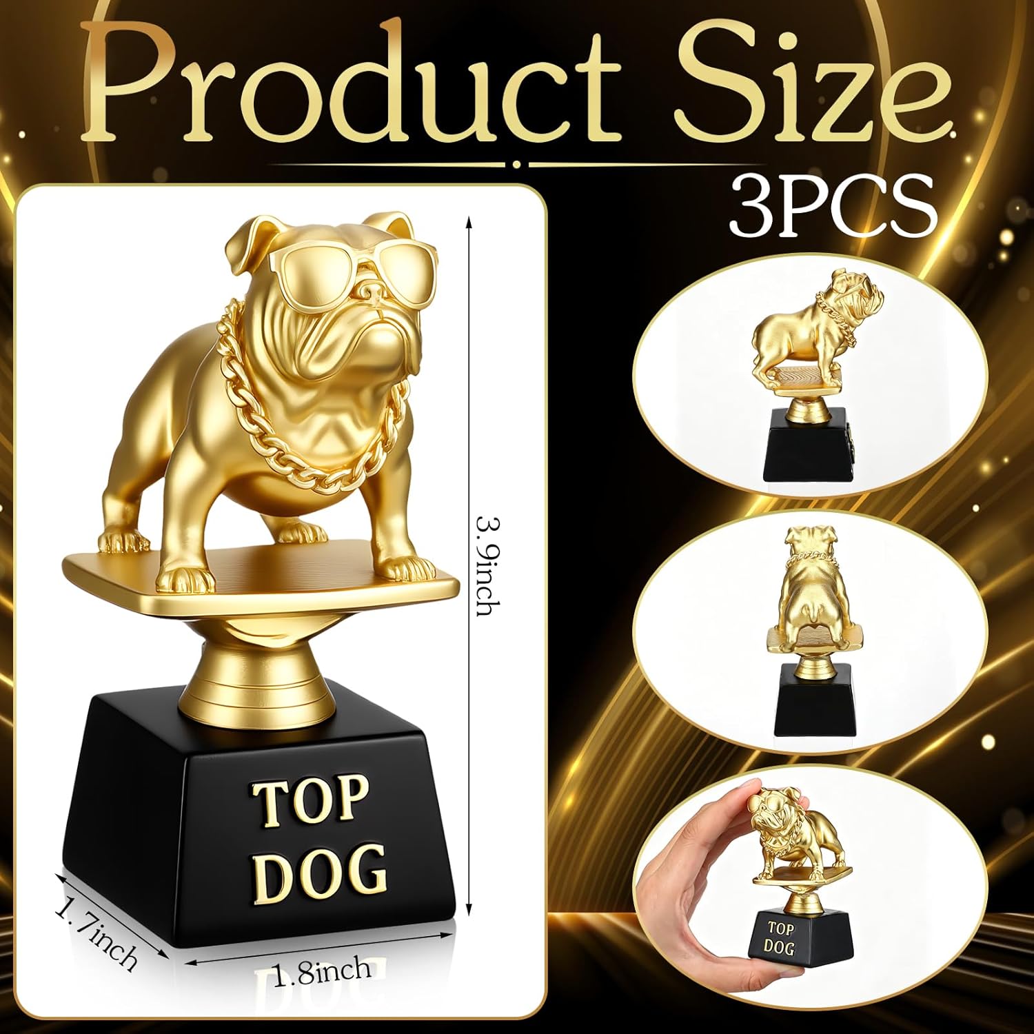 Kenning 3 Pcs Funny Trophy Award Great of All Time Trophy Recognition Gift for Fantasy Football Office MVP Employee Teacher Boss Friend Winner Champion Silly Fathers Day