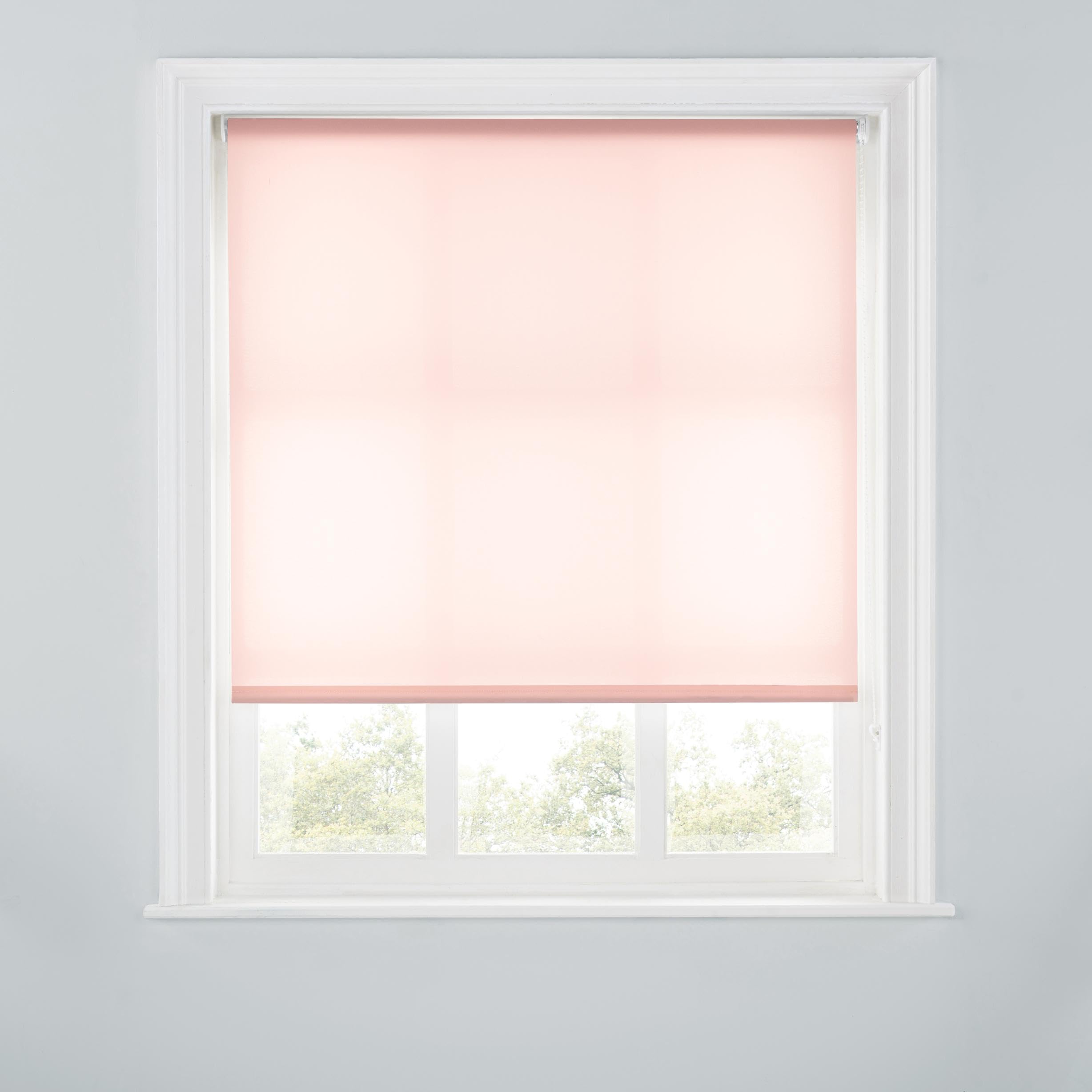 A.Unique Home Premium Trimmable Daylight Roller Window Blind – Light Filtering Fabric,Child Safe Chain for Bedroom,Kitchen,Living Room – 6FT – BLUSH PINK - 180cm (W) x 170cm (L) |70.8" (W) x 66.9" (L)