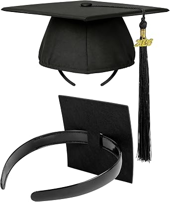 Graduation Cap Headband Insert Grad Hat Headband Holder for Secure Fit Keep Hairstyle Intact - Graduation Cap Decorations & Accessories for Women, Graduates, Class of 2026 Grad Cap Not Included