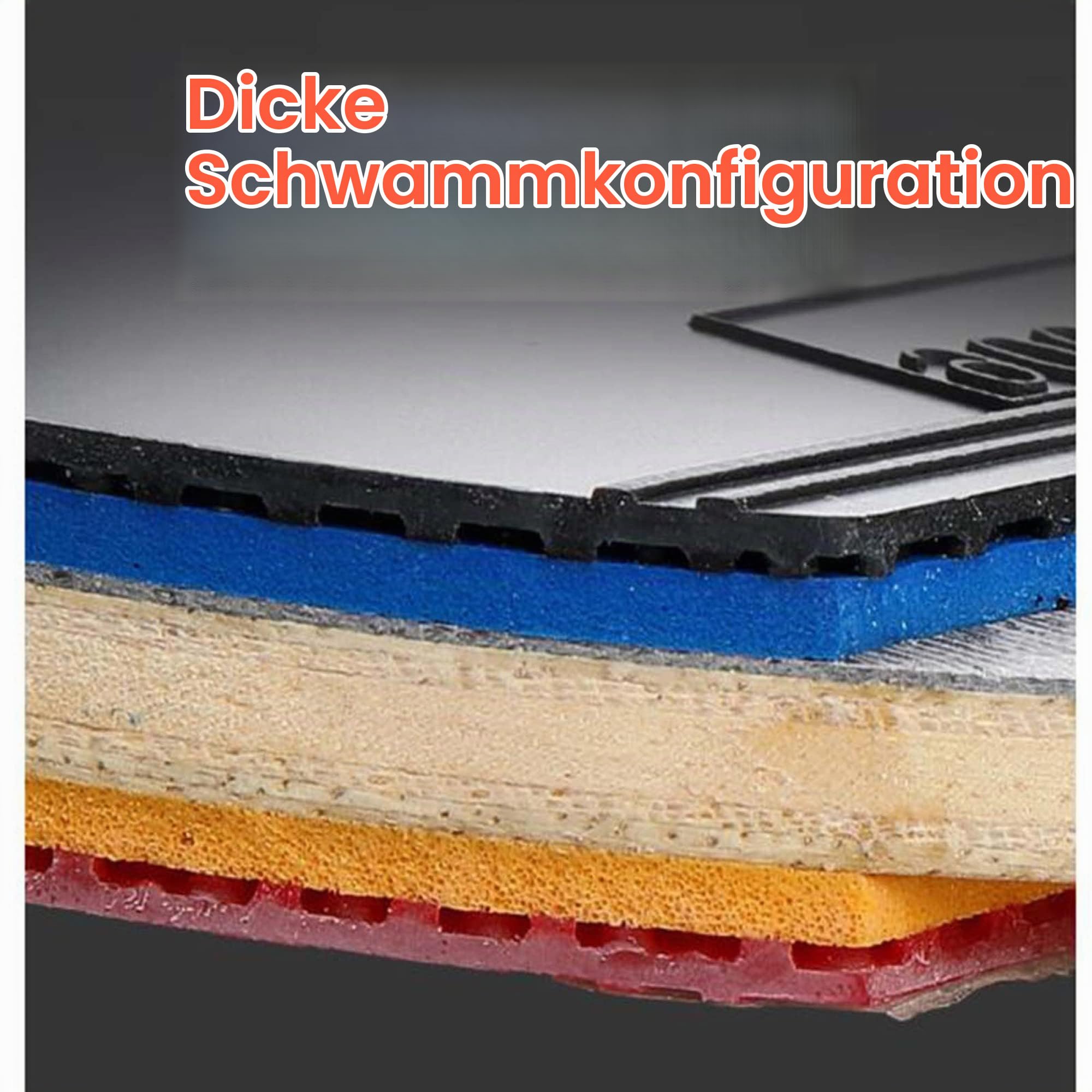 Professioneller Tischtennisschläger, hochelastischer Blauer Schwamm, fortschrittlicher Tischtennisschläger mit ITTF-zugelassenem Gummi, offener Griff/8 Sterne/Langer Griff